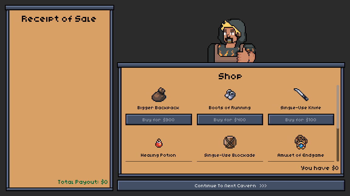 A screenshot of the ingame shop interface