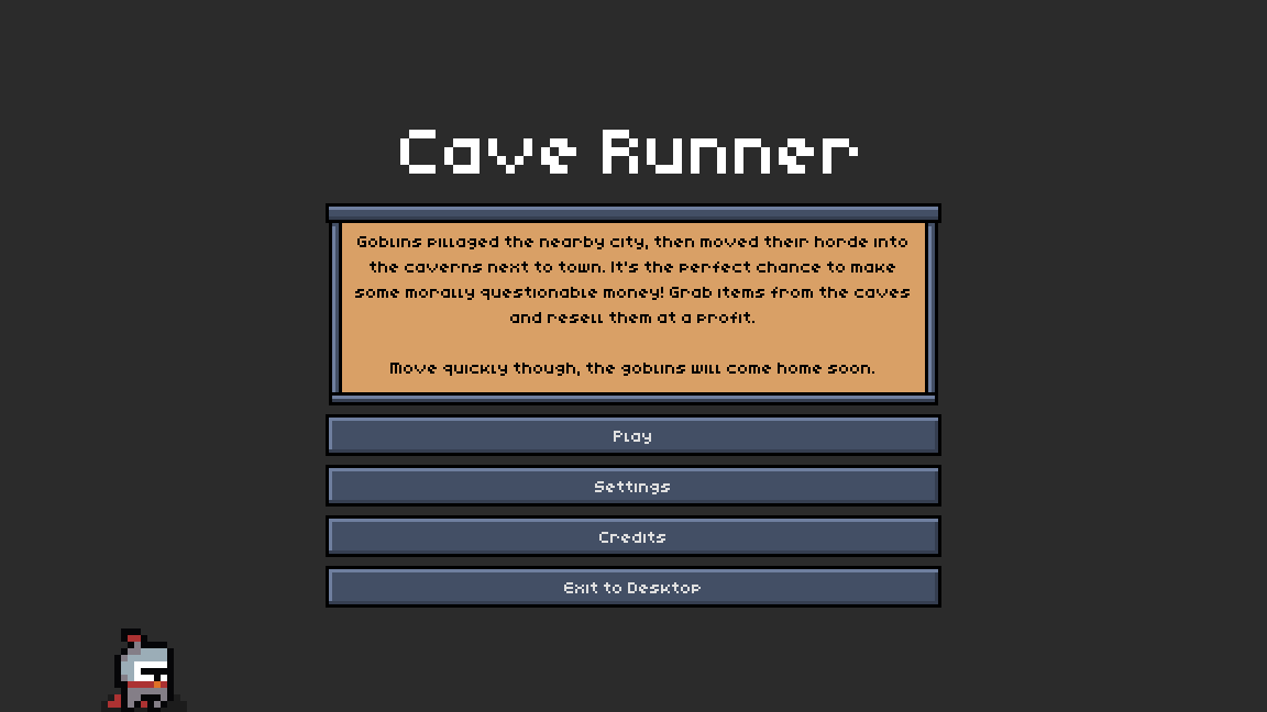 A screenshot of the main menu