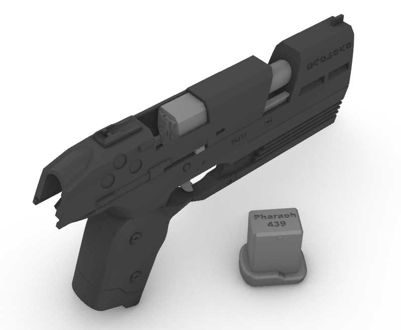 A rendering of the toy with the slide pulled back