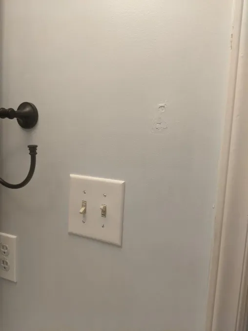 The walls were damaged by moisture, due to the incorrect paint being used.